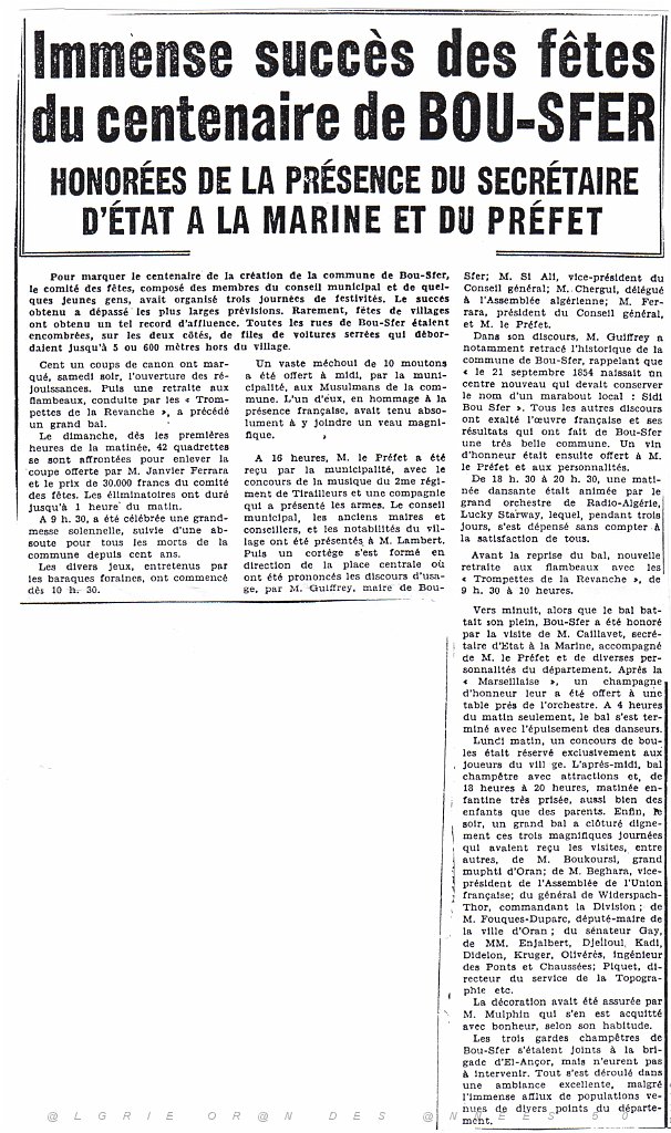 BOU SFER TRANCHE DE VIE 021 ARTICLE DU CENTAIRE SUR LE VILLAGE.JPG